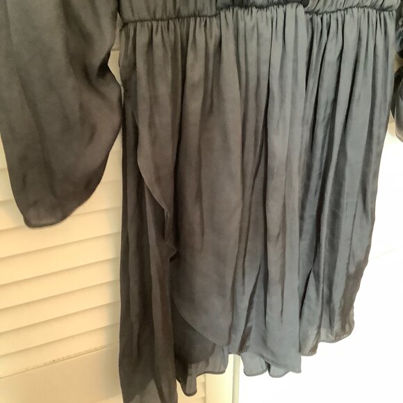 Zadig & Voltaire Reveal Satin Dress black long sleeve mini medium - Picture 3 of 11